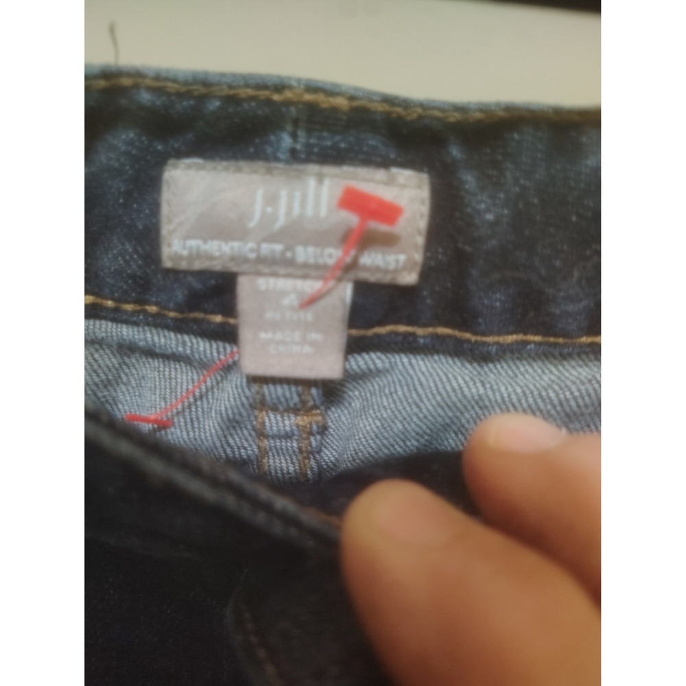J.Jill Authentic Fit Below Waist Dark Wash Stretch Jeans Petite 4P Straight Leg